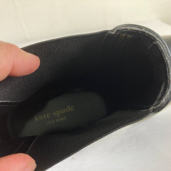 Kate Spade Womens Sz 8 Sedgewick Chelsea Rain Booties Black Outdoor Block Heel - Picture 8 of 10